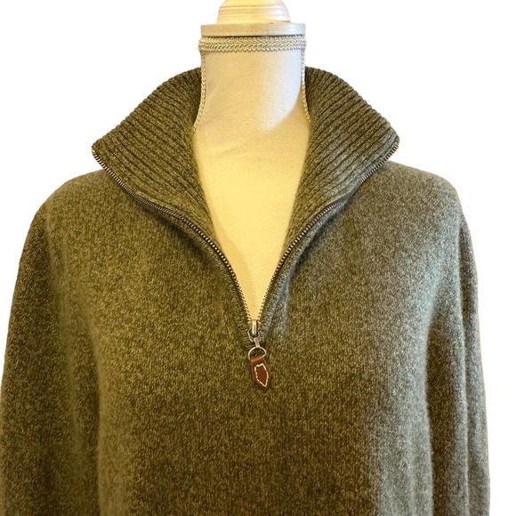 Marshall Fields  - Cashmere heathered green 1/4 zip sweater, men’s size:Large - Picture 4 of 11